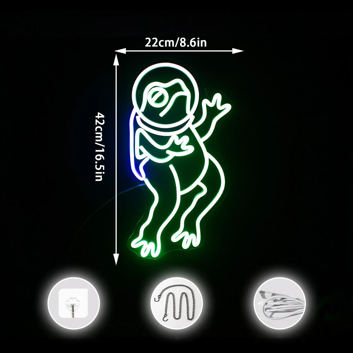 Green Frog 5V USB LED neon sign