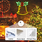 Bell Merry Christmas 5V USB LED neon sign