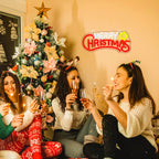Enseigne néon LED USB 5 V Sapin et étoile « Merry Christmas »