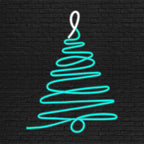 Enseigne néon LED USB 5 V Sapin de Noël — vert blanc
