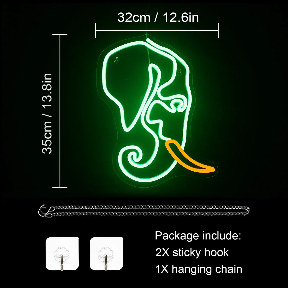 Enseigne néon LED USB 5 V Éléphant