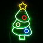 Christmas Tree with Baubles 5V USB LED neon sign