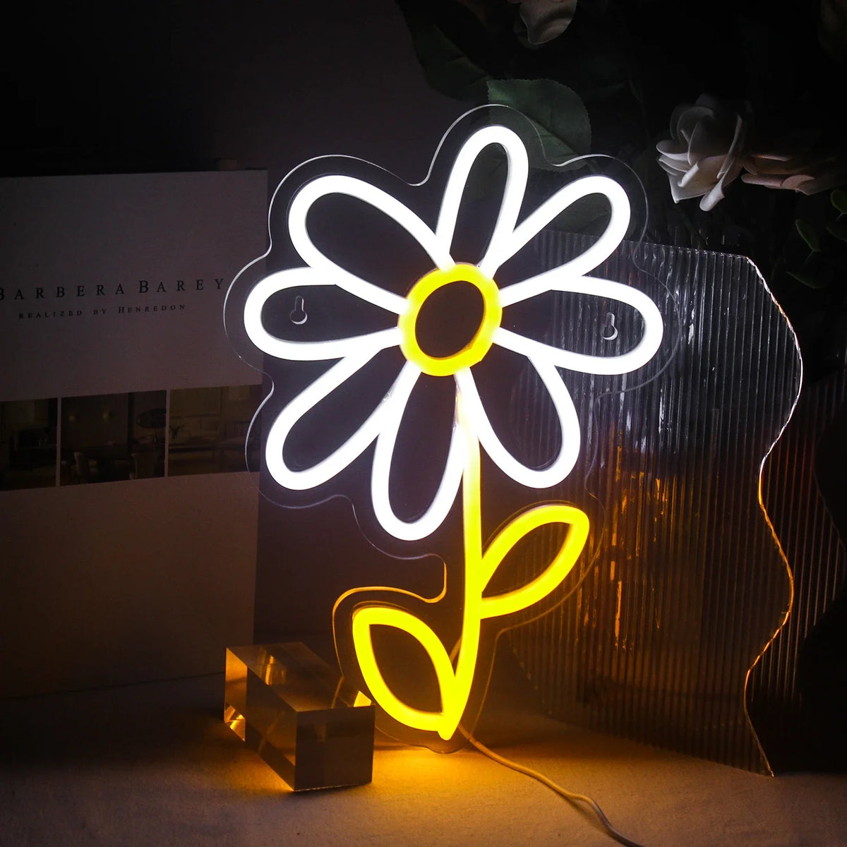Enseigne néon LED USB 5 V Marguerite de style dessin animé — Daisy Flower