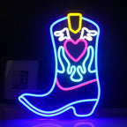 Enseigne néon LED USB 5 V Botte de cow-boy — 32 × 40,5 cm