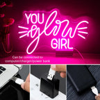 You Glow Girl 5V USB LED neon sign