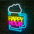 Enseigne néon LED USB 5 V Chope de bière « Happy Hour »