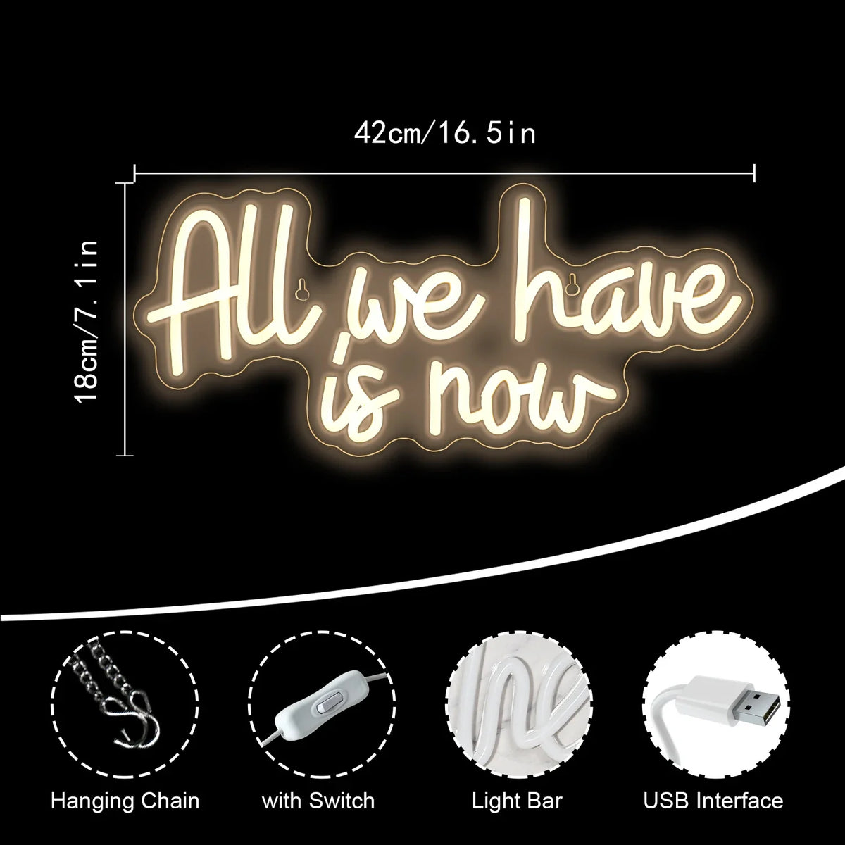 Enseigne néon LED USB 5 V All We Have Is Now