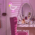 Pink White Cowboy Duck 5V USB LED neon sign