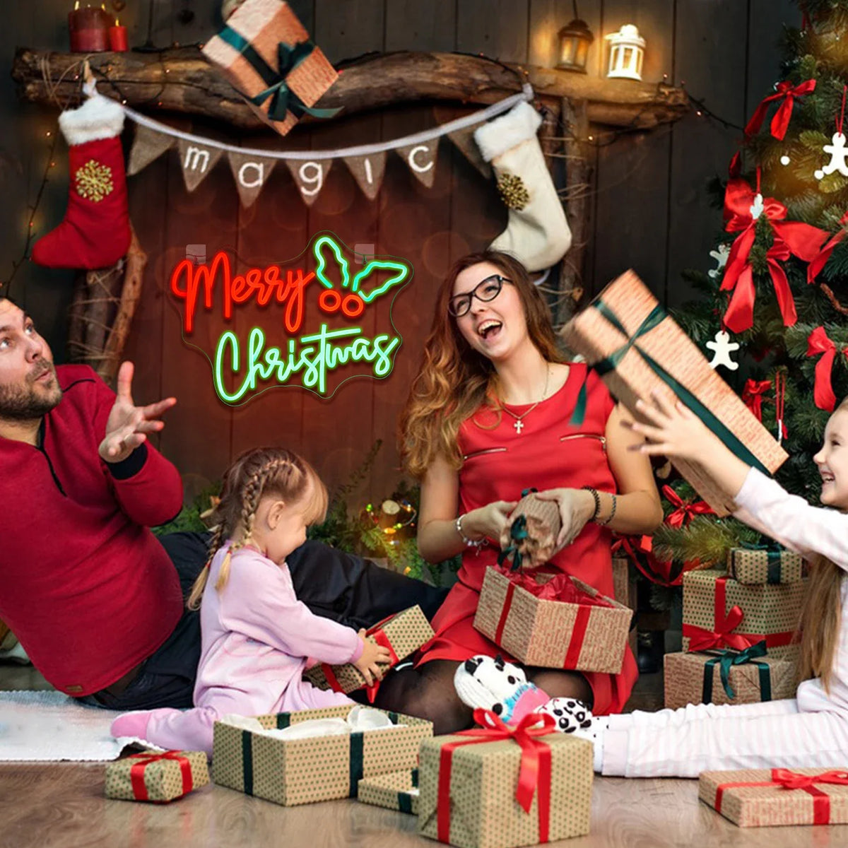 Enseigne néon LED USB 5 V Merry Christmas