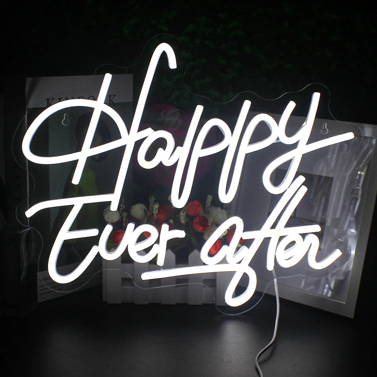 Happy Ever After 5V USB LED neon sign – White