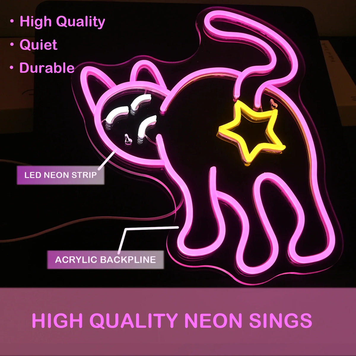 Cat 5V USB LED neon sign