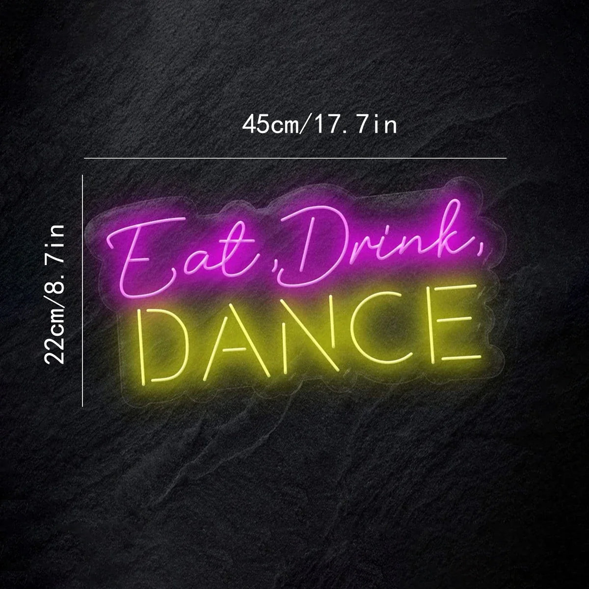 Eat Drink Dance 5V USB LED neon sign