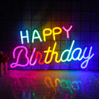 Enseigne néon LED USB 5 V Happy Birthday — multicolore