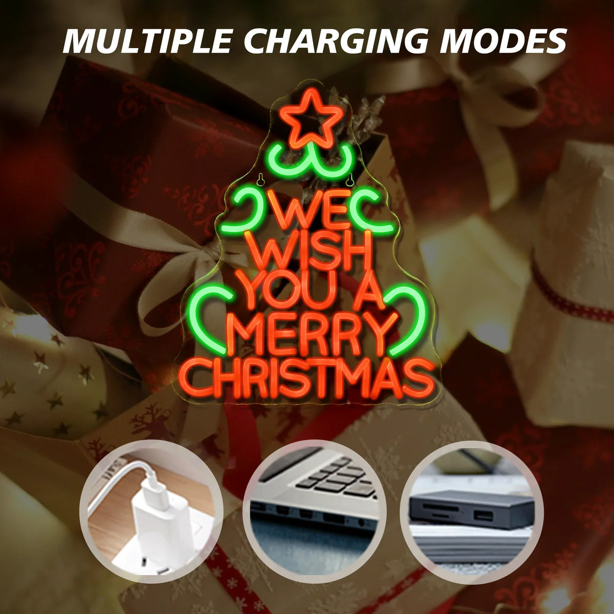 We Wish You A Merry Christmas 5V USB LED neon sign