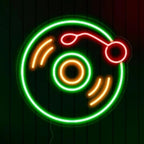 Enseigne néon LED USB 5 V Disque vinyle — vert