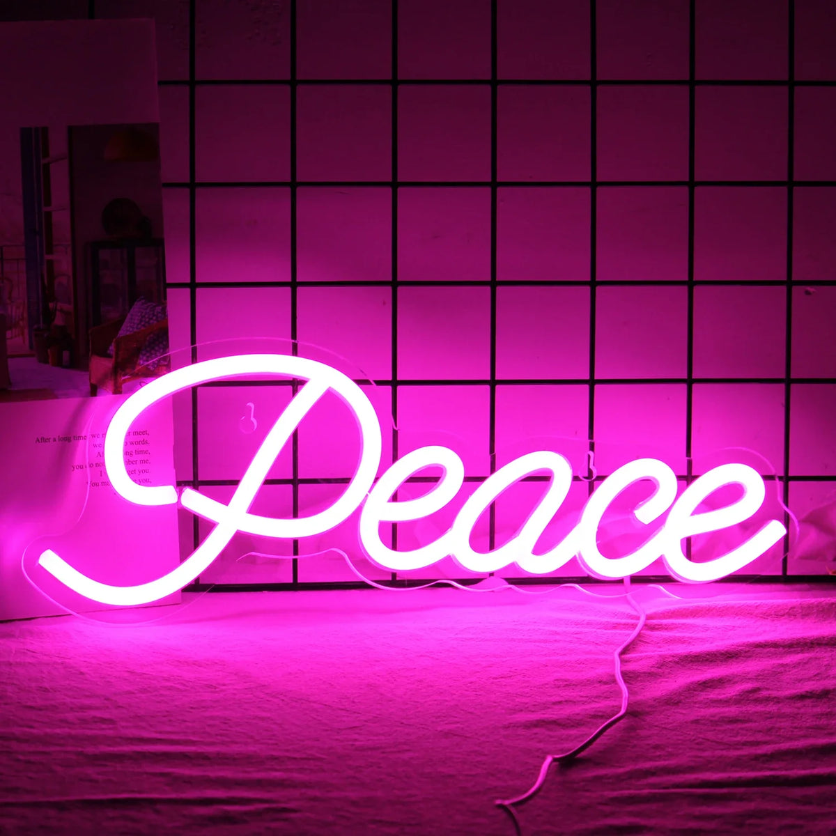 Peace 5V USB LED neon sign – Pink