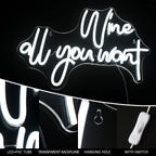 Wine all you want 5V USB LED neon sign