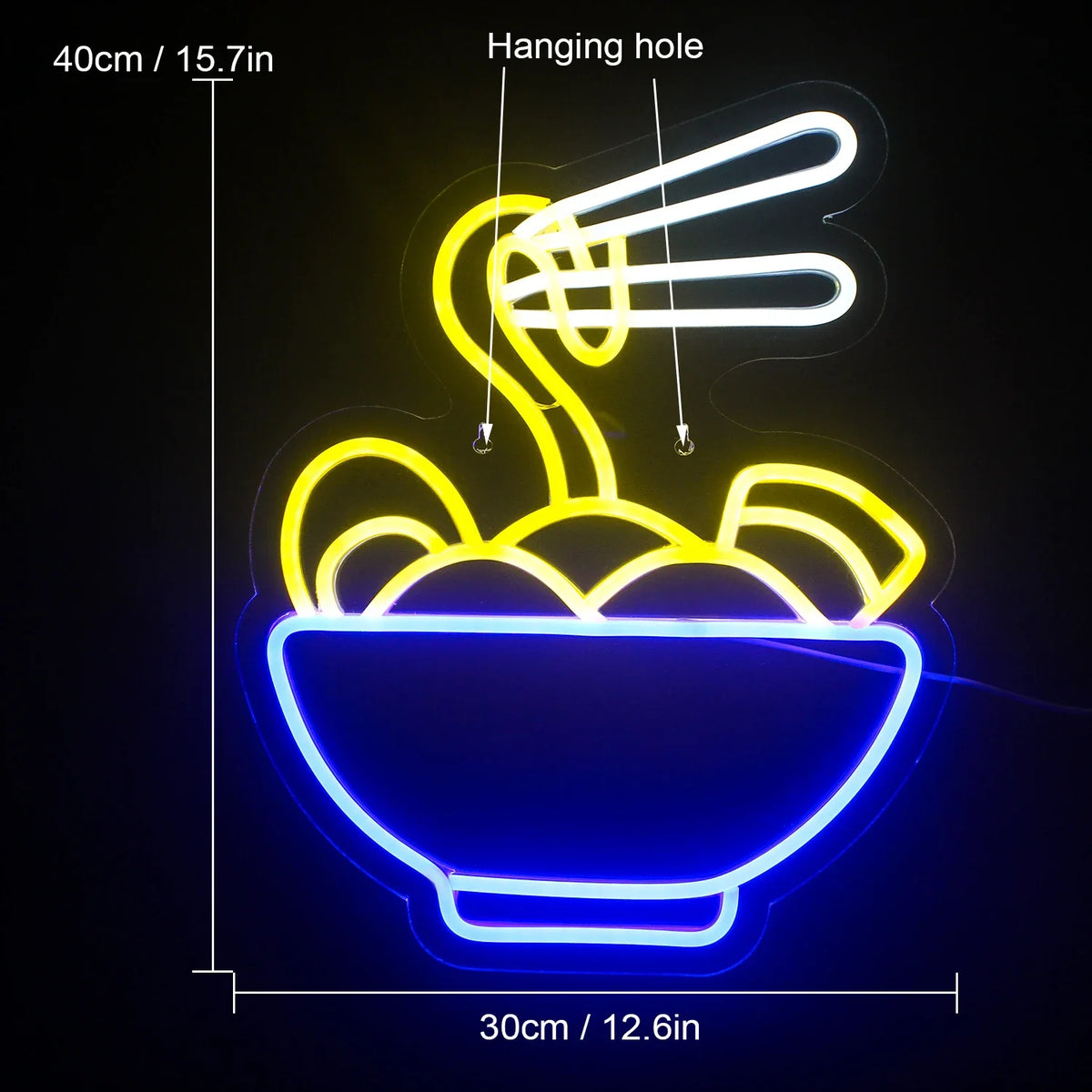 Enseigne néon LED USB 5 V Ramen — nouilles japonaises — Hand-Pulled Noodle