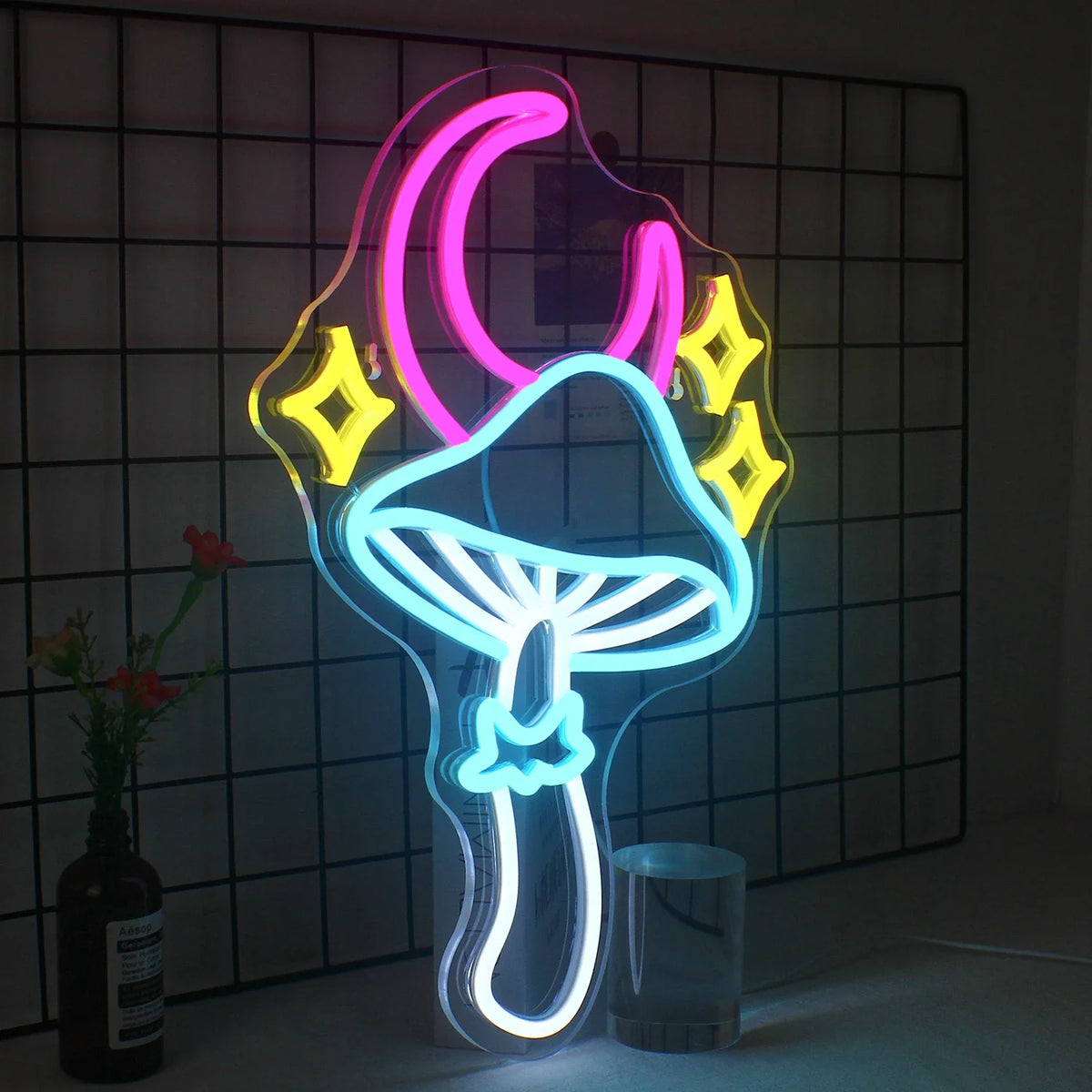 Star Moon Mushroom 5V USB LED neon sign