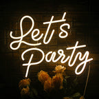 Enseigne néon LED USB 5 V Let's Party — blanc chaud