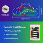 Enseigne néon LED USB 5 V Open RVB