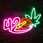 Green Leaf and Cigar 5V USB LED neon sign
