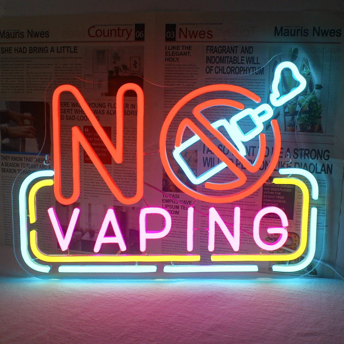 No Vaping 5V USB LED neon sign – 42x30.5cm