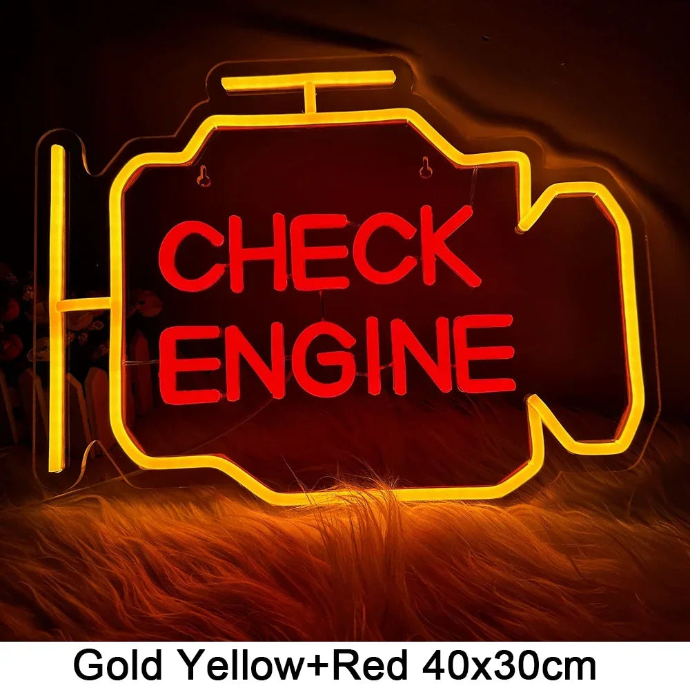 Enseigne néon LED USB 5 V Motifs de voitures et de garage — 40 × 30 cm