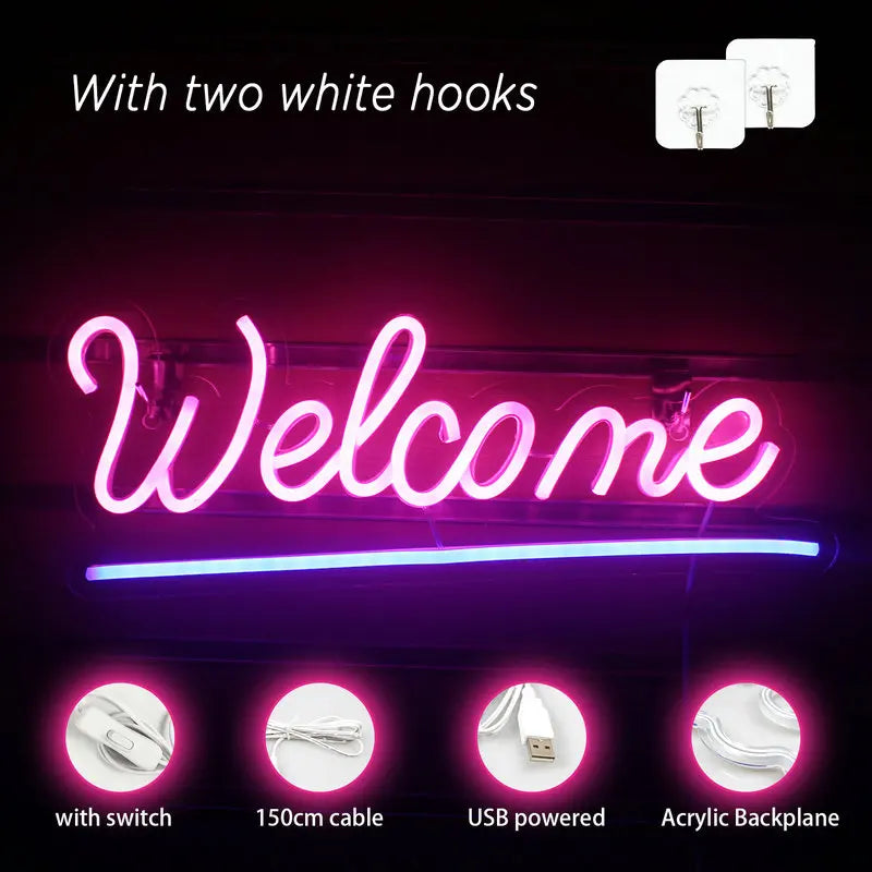 Welcome 5V USB LED neon sign