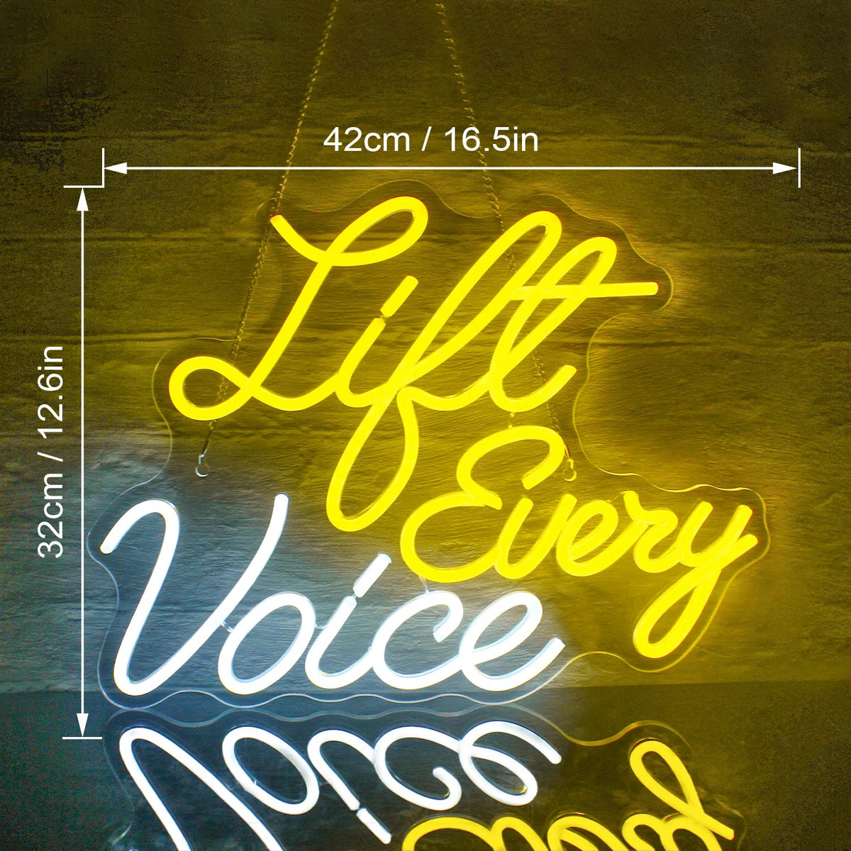 Enseigne néon LED USB 5 V Lift Every Voice — 42 × 32 cm