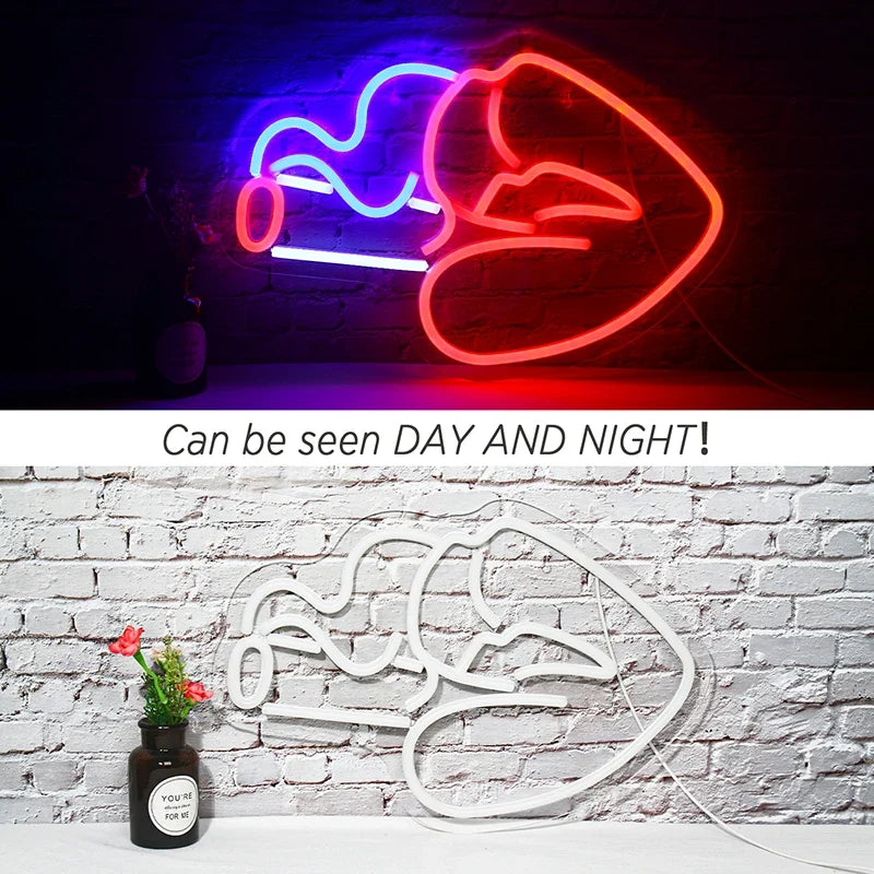 Woman Smoking 5V USB LED neon sign