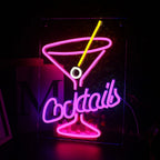 Cocktails 5V USB LED neon sign – Pink Purple