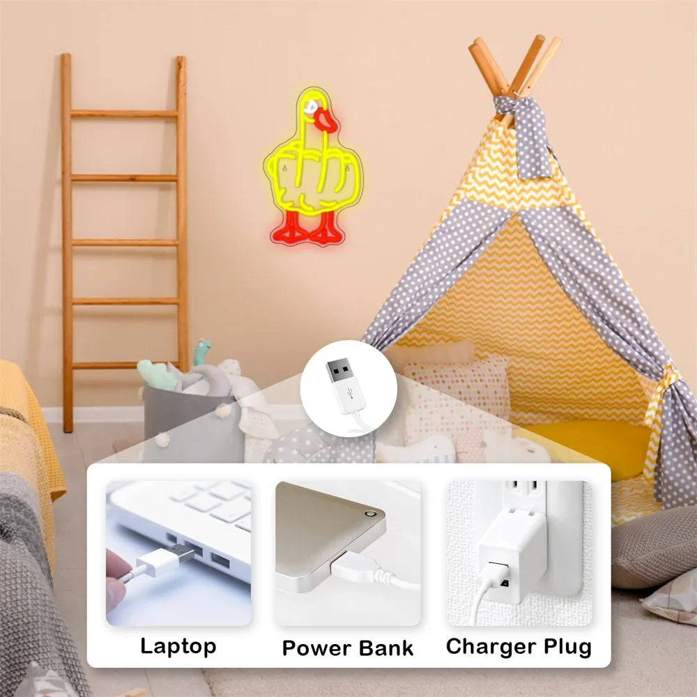 Duck 5V USB LED neon sign
