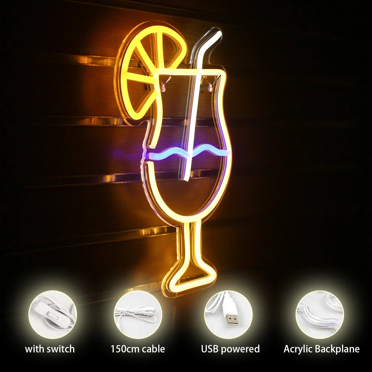 Drink Cup 5V USB LED neon sign