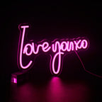 Enseigne néon LED USB 5 V Love You XO — rose