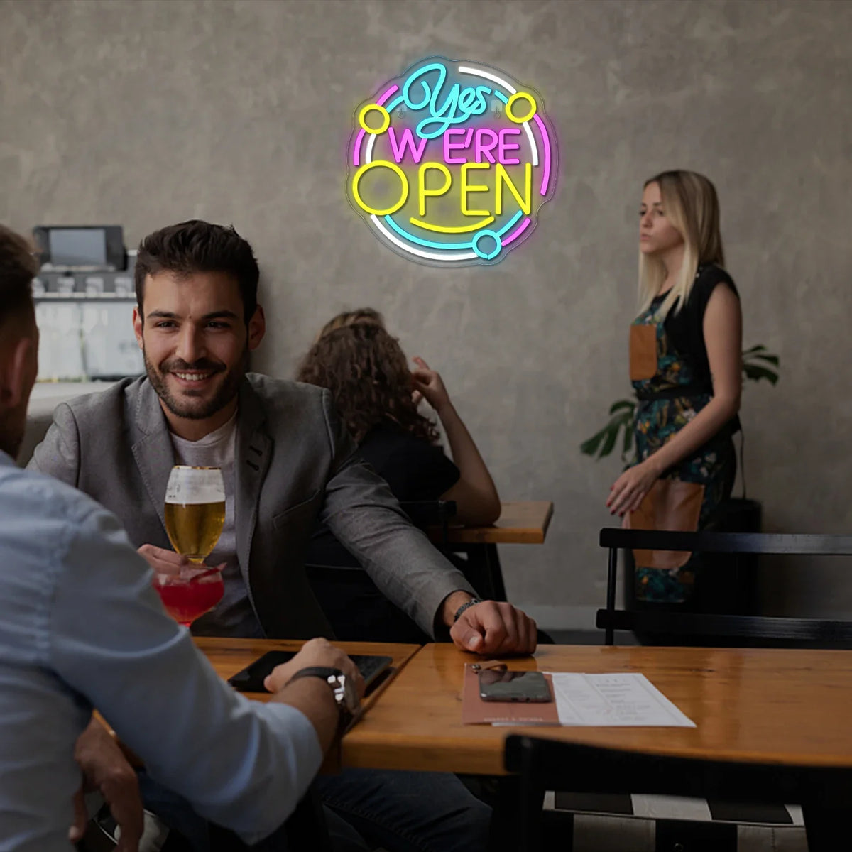 Yes We're Open 5V USB LED neon sign
