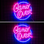 Enseigne néon LED USB 5 V Game Over en cercle