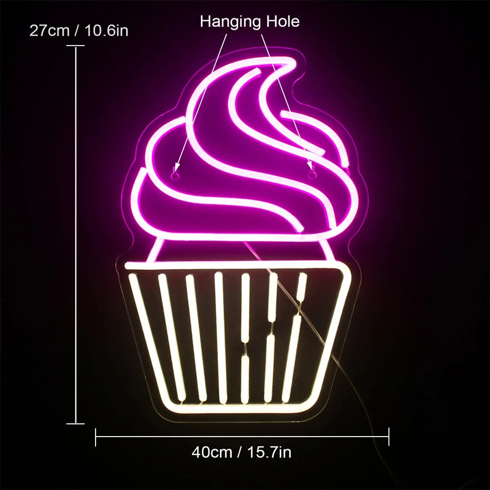 Cupcake 5V USB LED neon sign