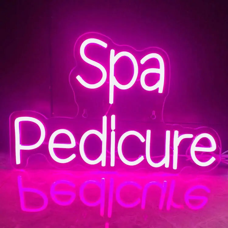 Enseigne néon LED USB 5 V Pédicure et spa — rose
