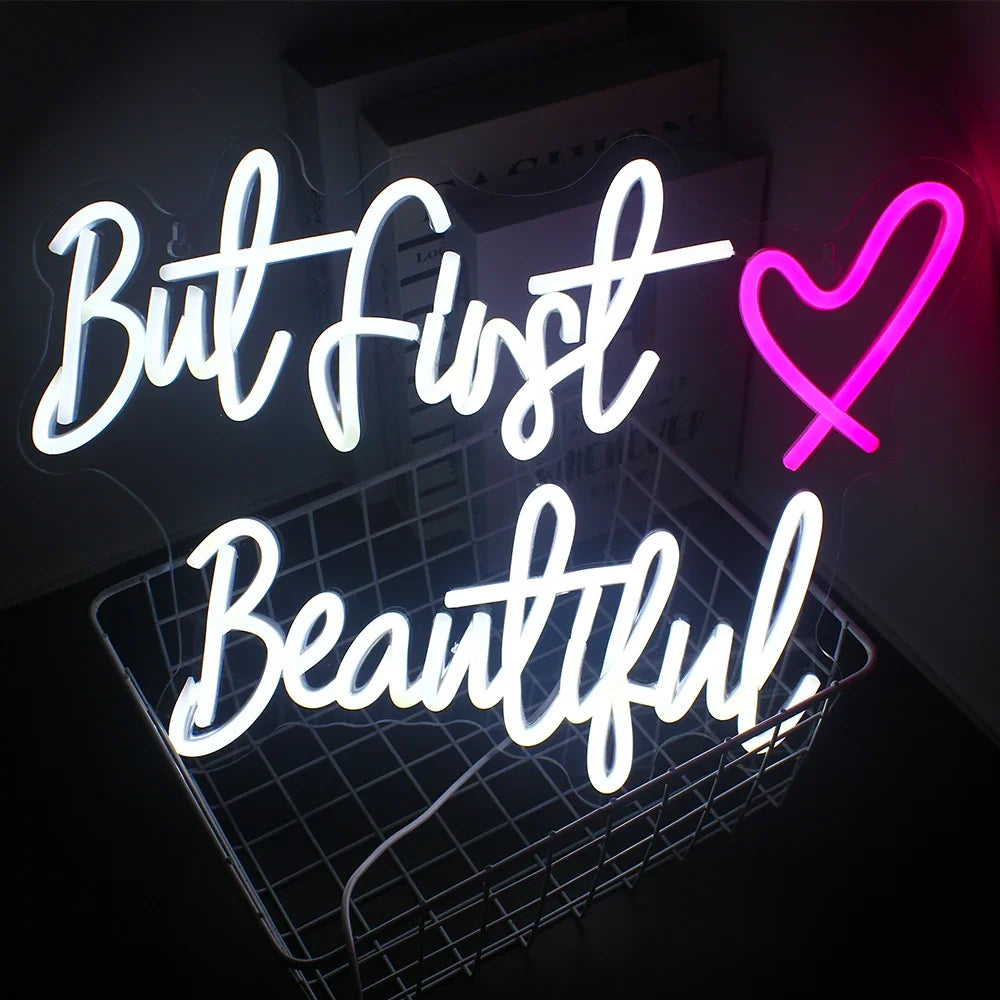 But First Beautiful 5V USB LED neon sign