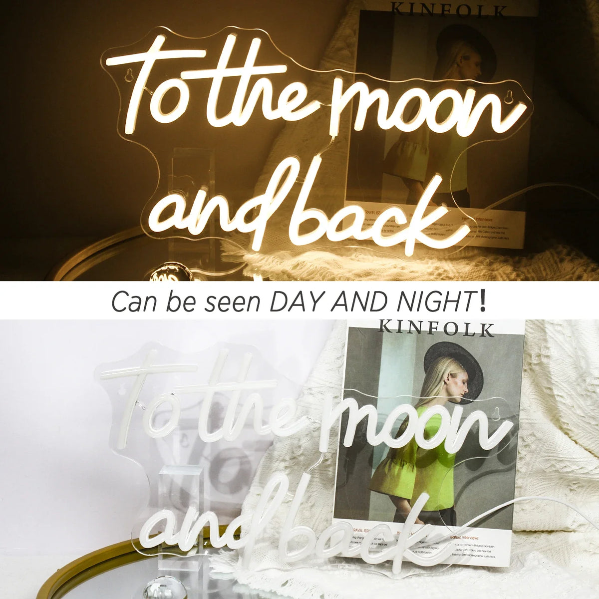Enseigne néon LED USB 5 V To The Moon And Back