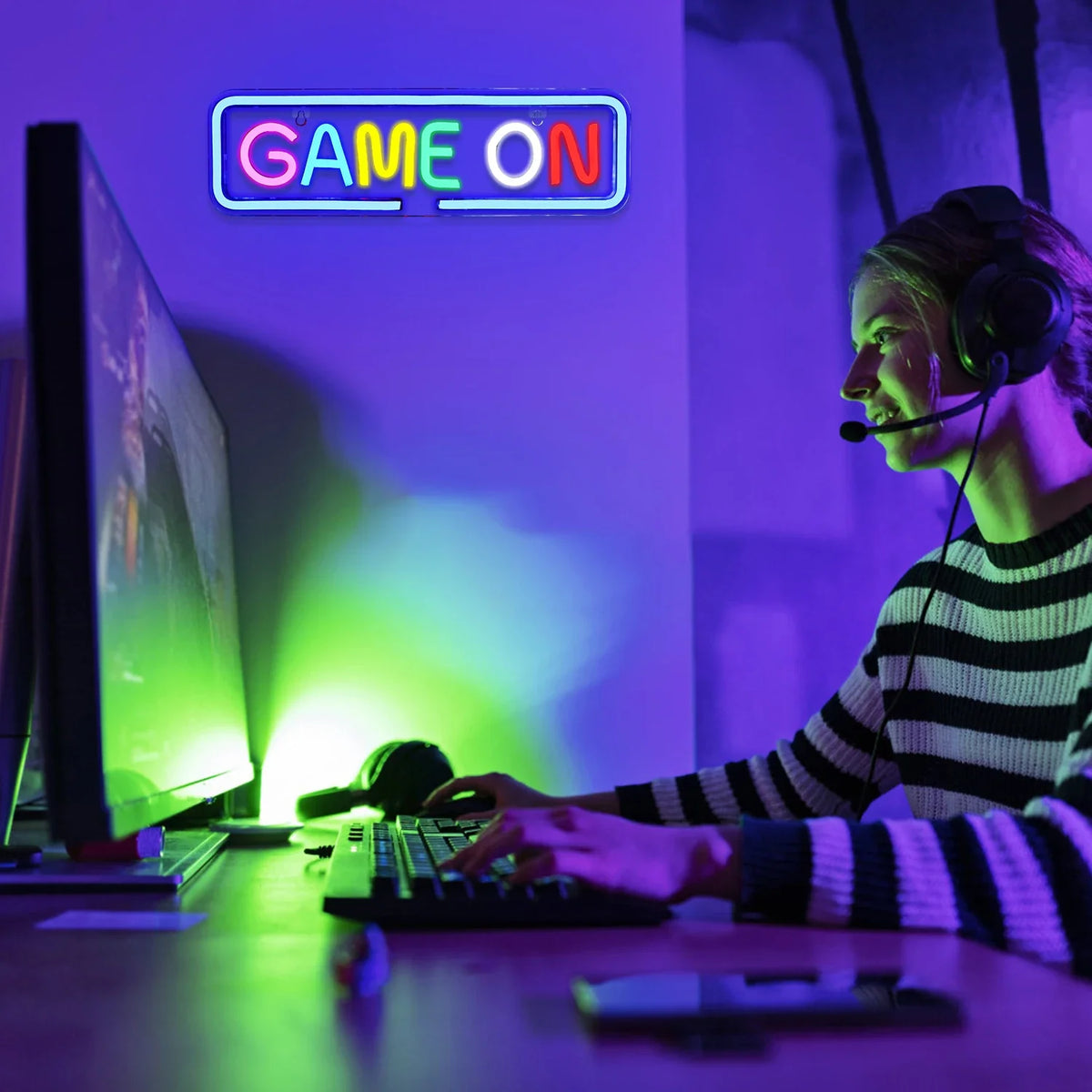 Game On 5V USB LED neon sign