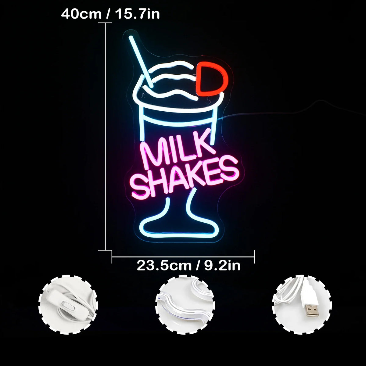 Milk Shakes 5V USB LED neon sign