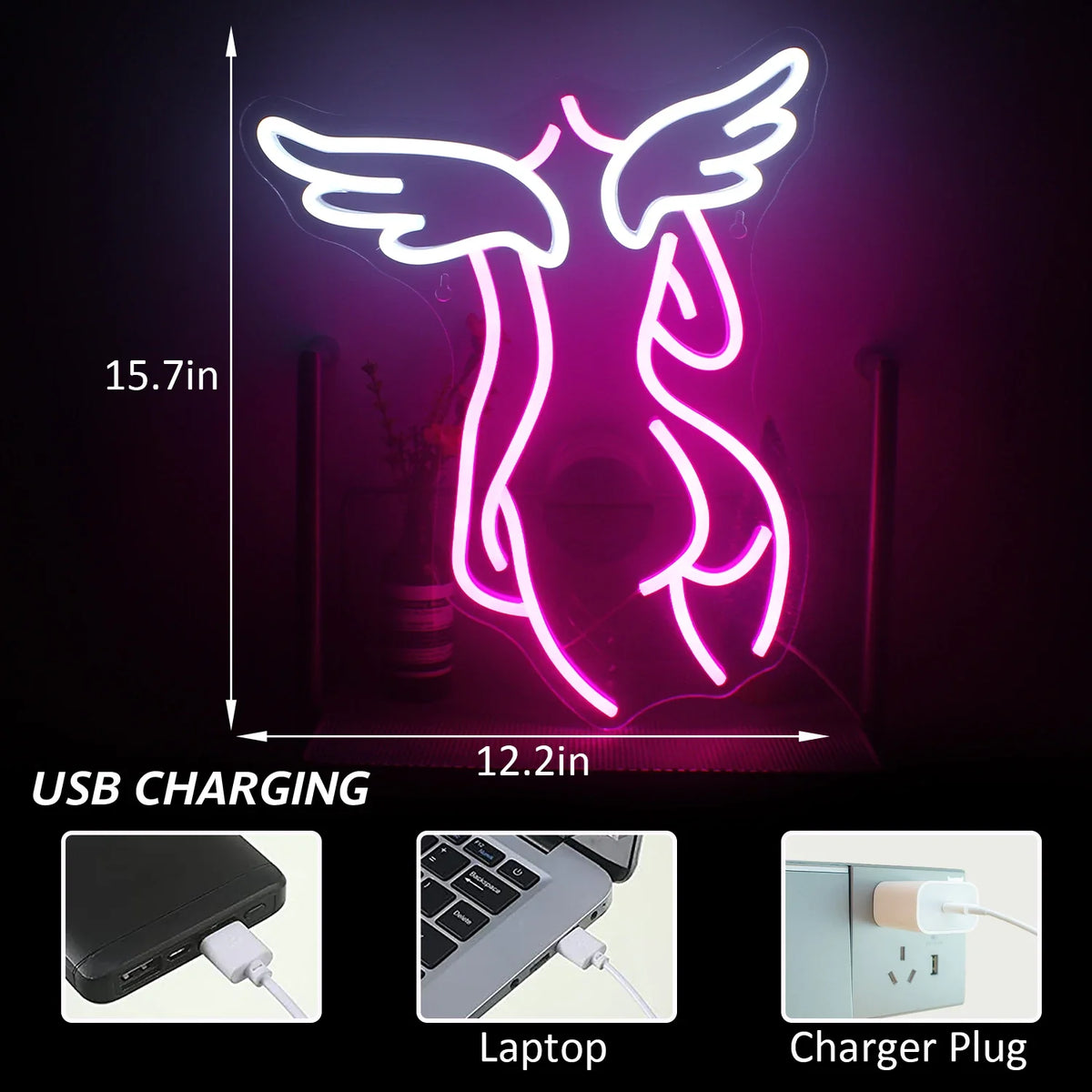 Angel 5V USB LED neon sign