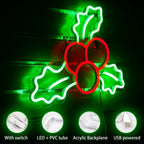 Christmas Holly 5V USB LED neon sign