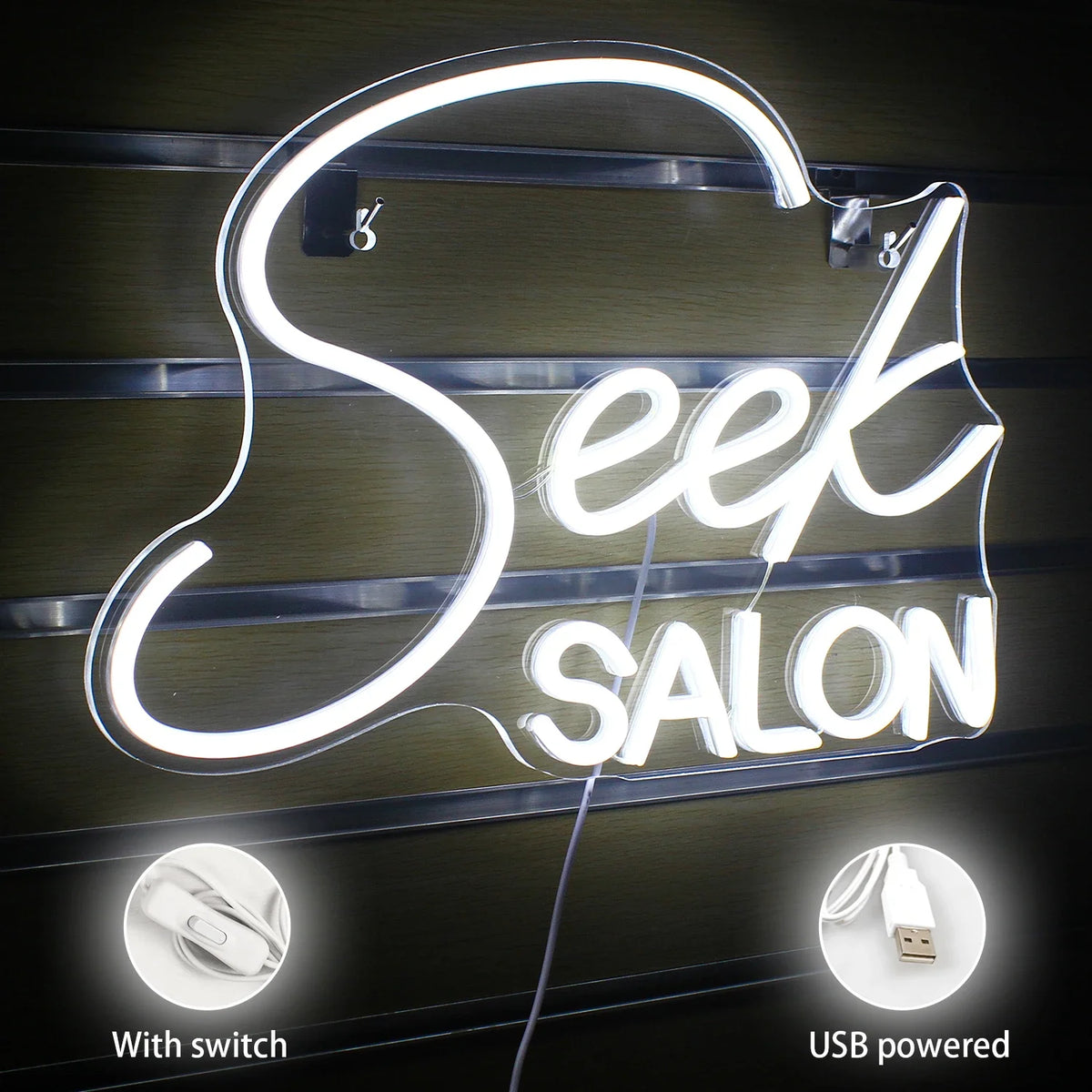 Enseigne néon LED USB 5 V Seek Salon
