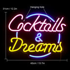 Cocktails Dreams 5V USB LED neon sign