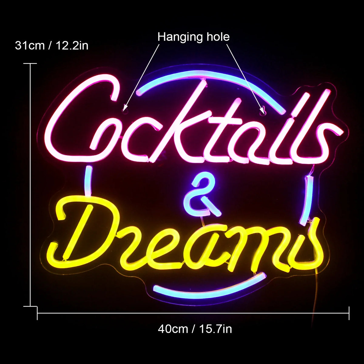 Cocktails Dreams 5V USB LED neon sign