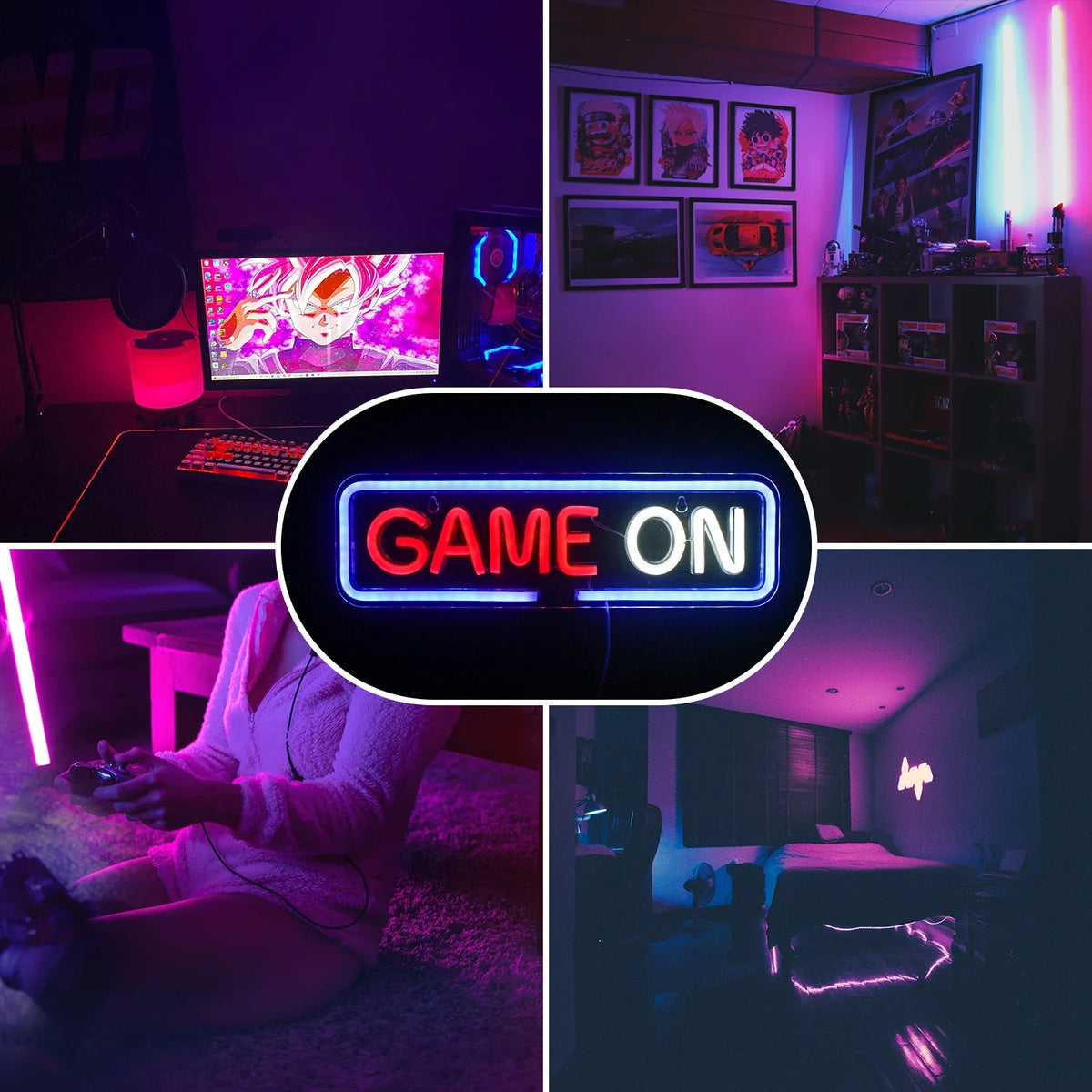 Game On 5V USB LED neon sign