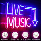 Enseigne néon LED USB 5 V Live Music